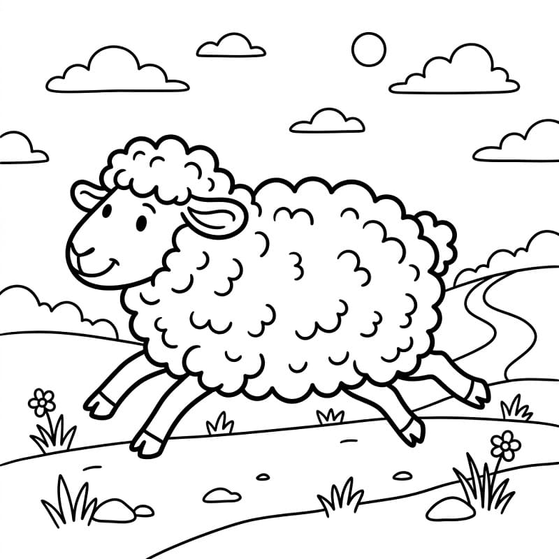 Tisknutelná ovce omalovánka
