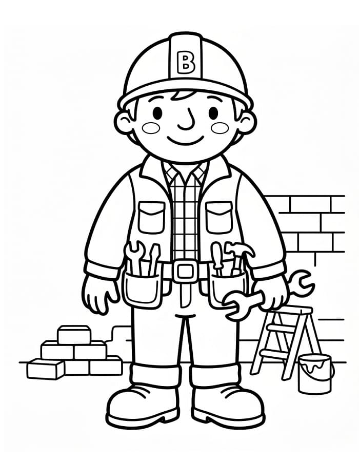 Tisknutelný Bořek Stavitel omalovánka
