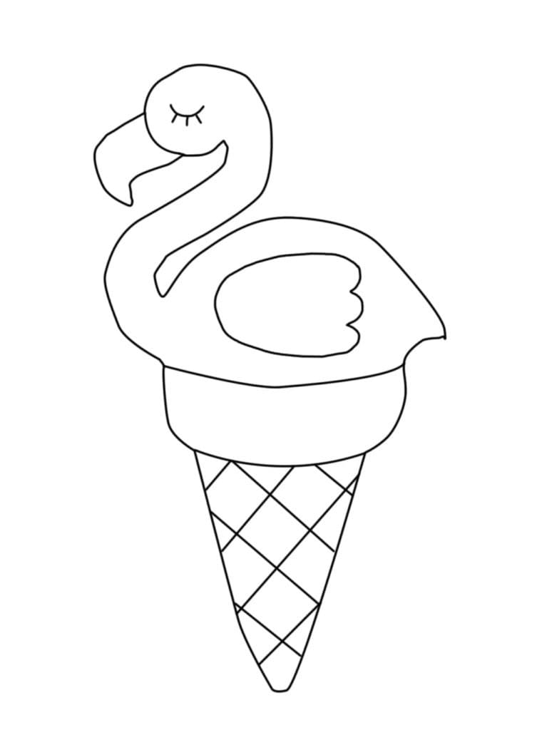 Tisknutelný Plameňák pro děti omalovánka