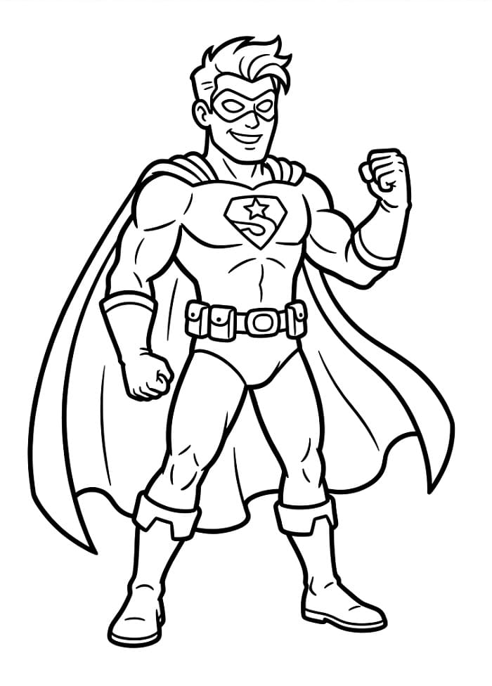 Omalovánka Tisknutelný Superhrdina pro děti