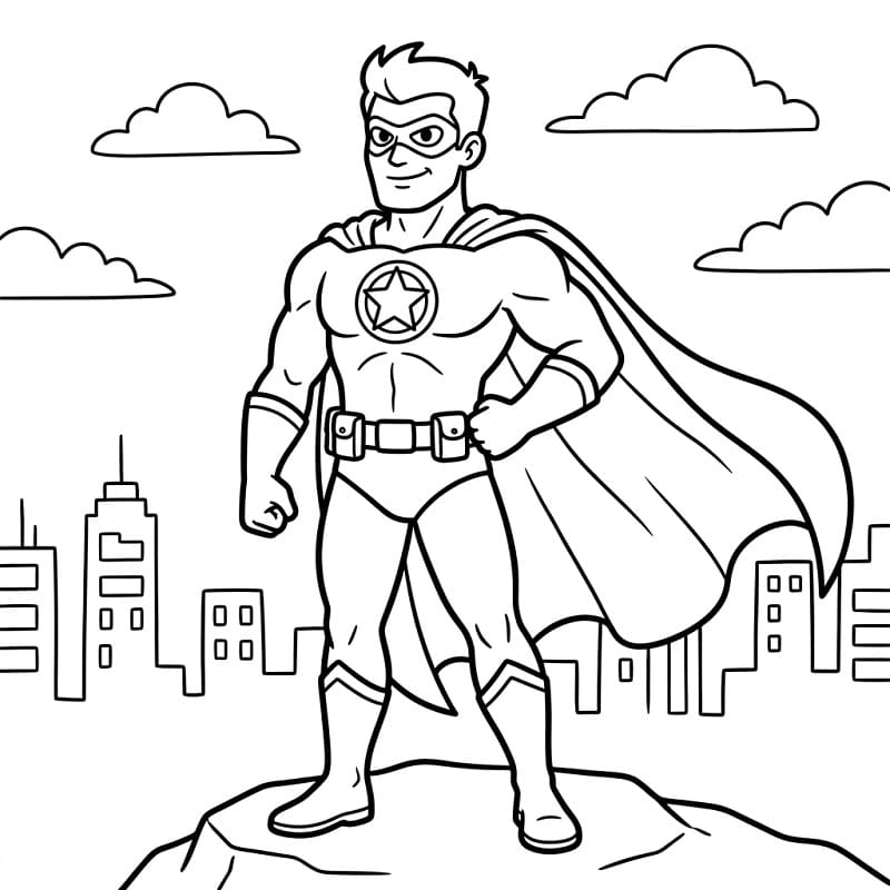 Omalovánka Tisknutelný Superhrdina zdarma