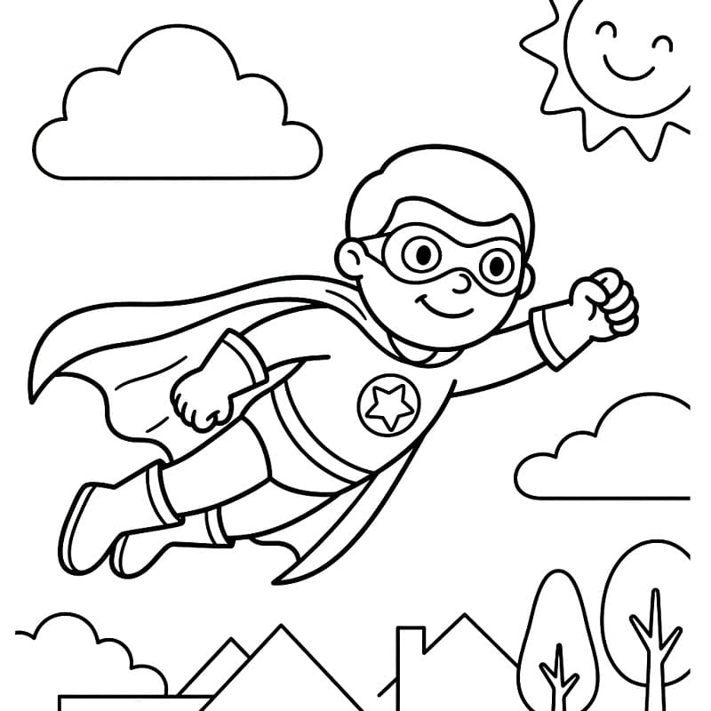 Tisknutelný Superhrdina omalovánka