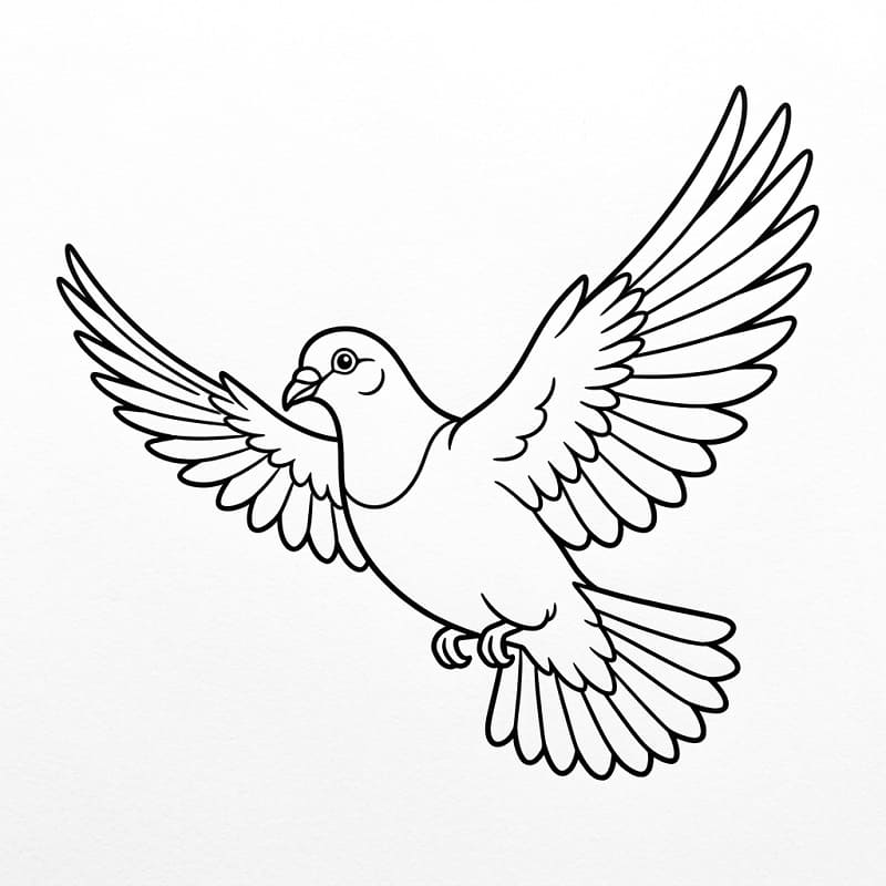 Tisknutelný holub omalovánka