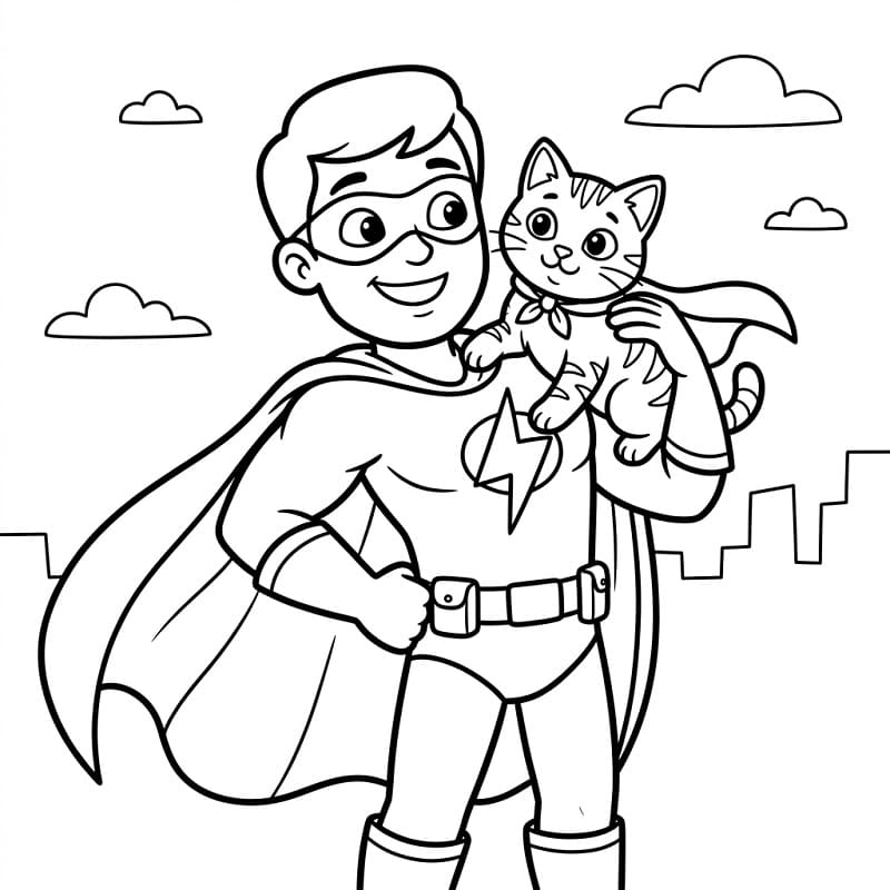 Tisknutelný obrázek Superhrdiny omalovánka