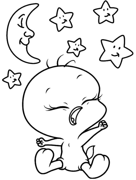 Tisknutelný obrázek Tweetyho omalovánka