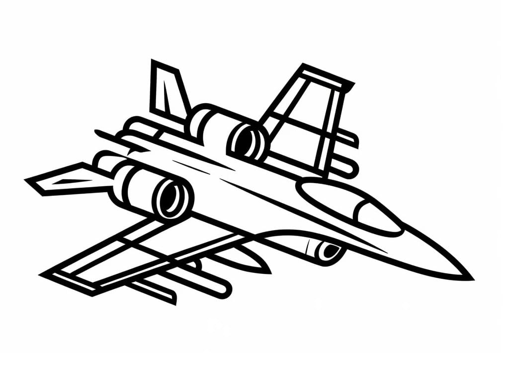 Tisknutelný obrázek bojového letounu omalovánka