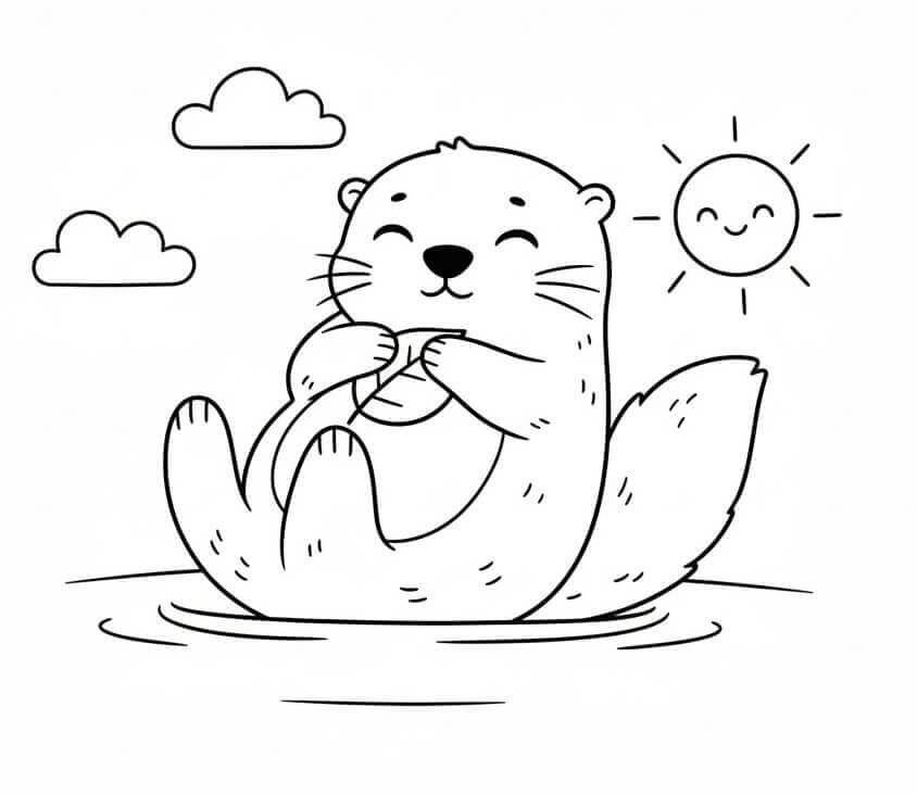 Tisknutelný obrázek vydry omalovánka