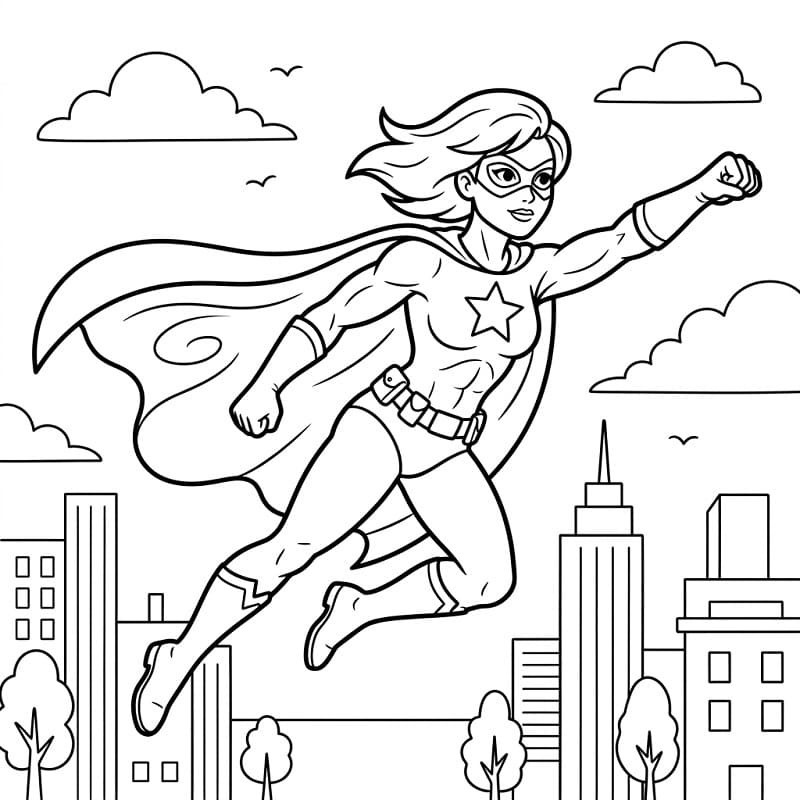 Omalovánka Tisknutelný zdarma Superhrdina