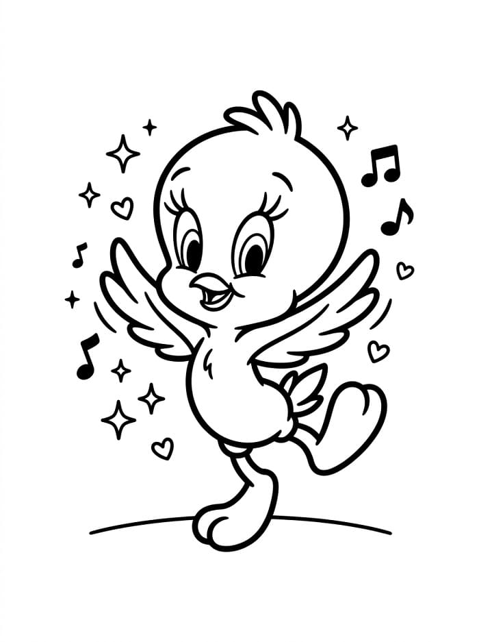 Tweety k vytištění omalovánka