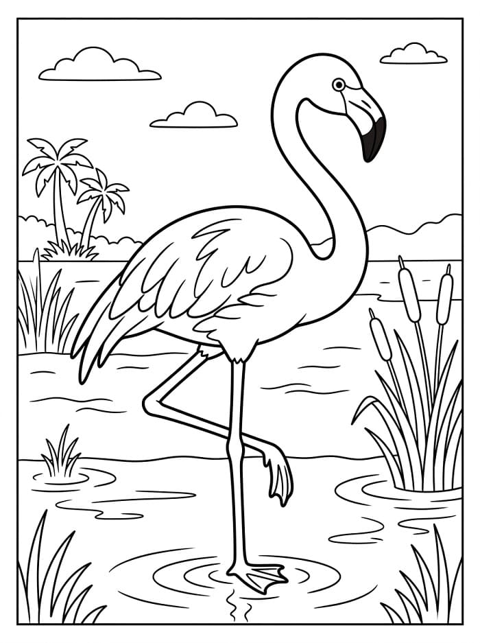 Úžasný Plameňák omalovánka