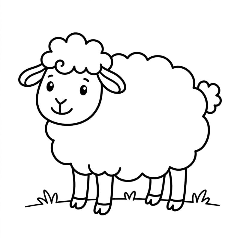 Velmi roztomilá ovce omalovánka