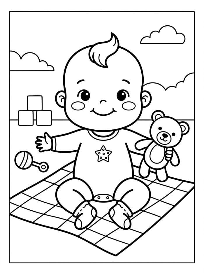 Velmi roztomilé miminko omalovánka