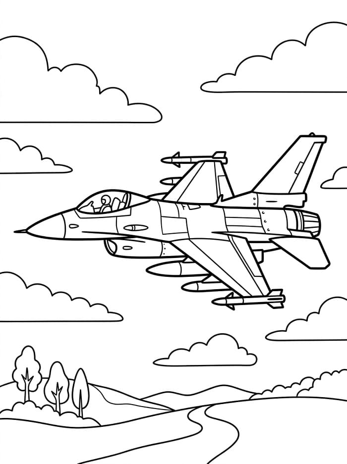 Vojenský Stíhačka omalovánka