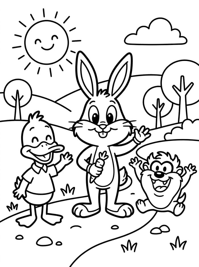 Vtipné Looney Tunes omalovánka