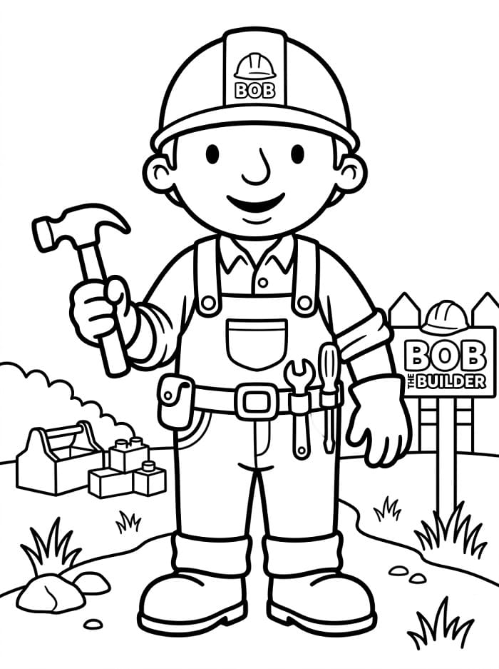 Vtipný Bořek Stavitel omalovánka