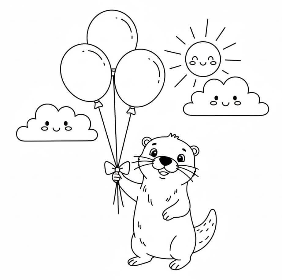 Vydra k vytištění zdarma omalovánka