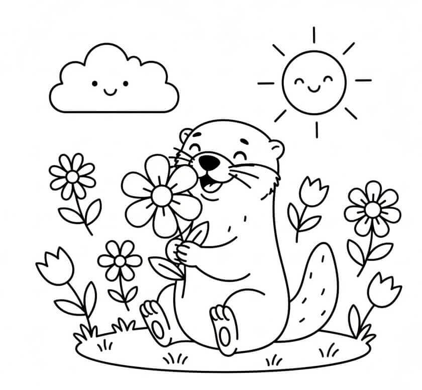 Vydra pro děti od 1 roku omalovánka