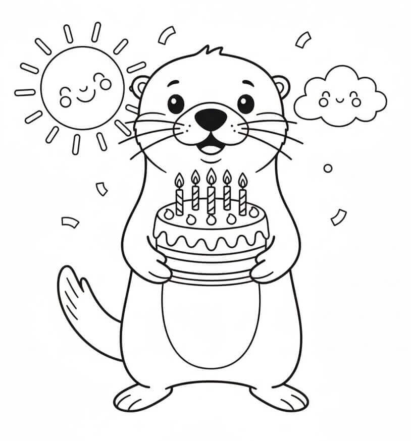 Vydra tisknutelná pro děti omalovánka