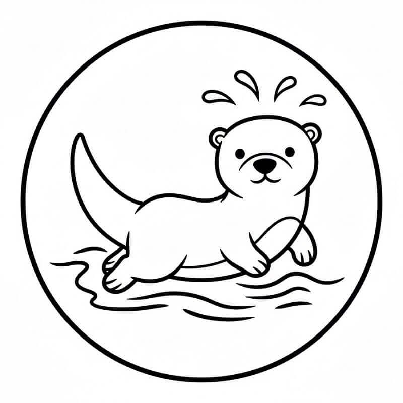 Vydra zdarma k tisku omalovánka