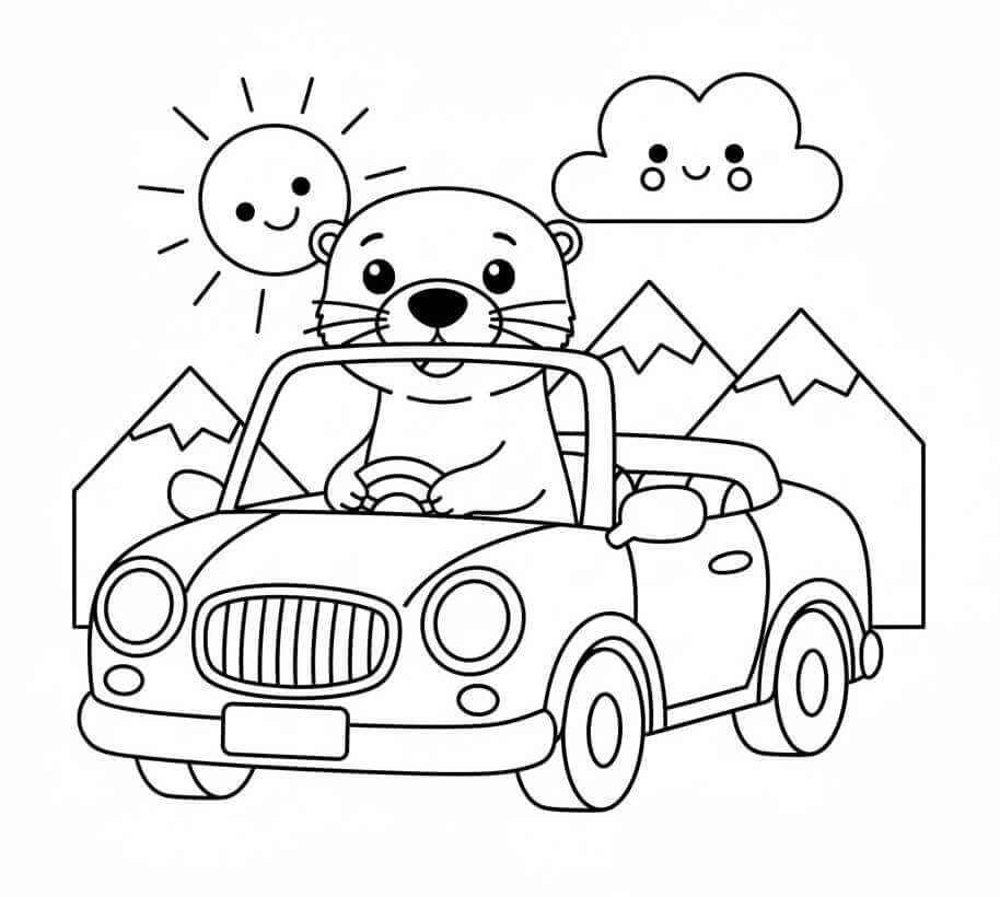 Vydra zdarma pro děti omalovánka