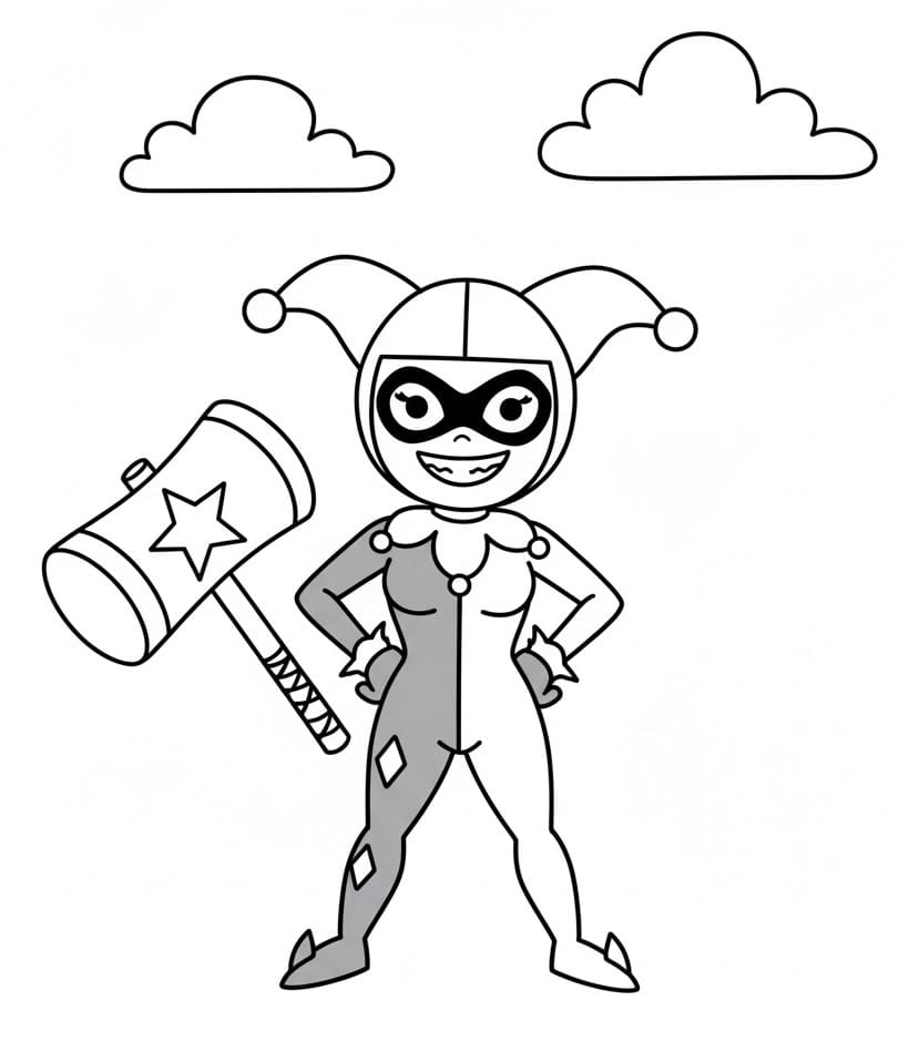 Vytisknout Harley Quinn omalovánka