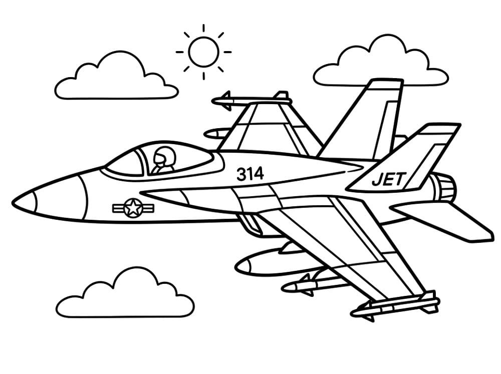 Vytisknout Stíhačka omalovánka