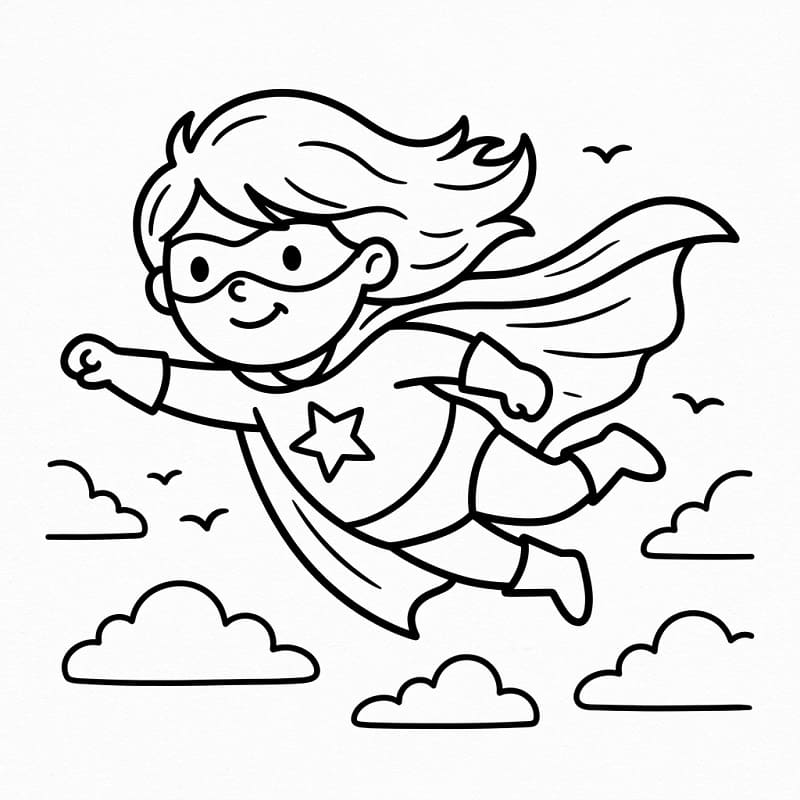 Vytisknout Superhrdinu omalovánka