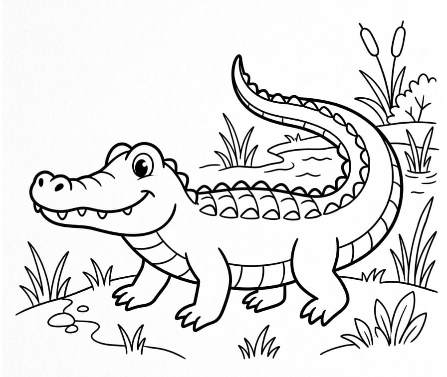 Vytisknout aligátora omalovánka