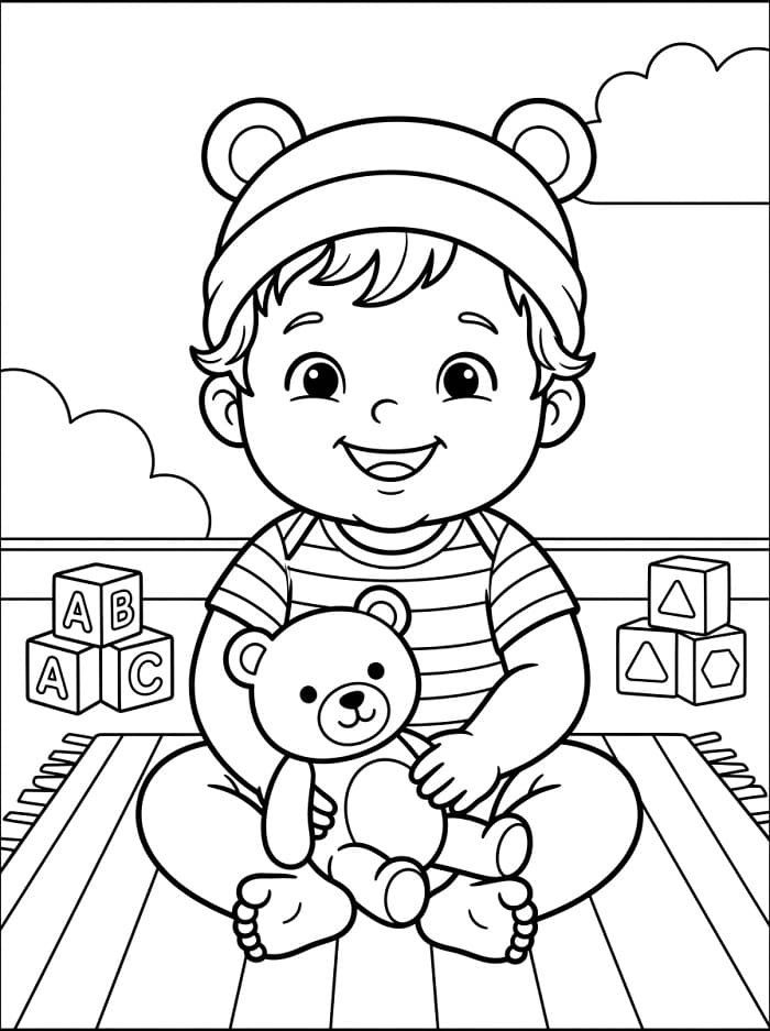 Zábavné miminko omalovánka