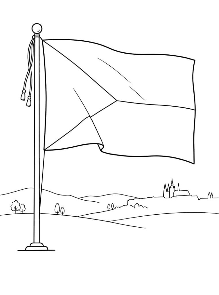 Omalovánka Základní česká vlajka