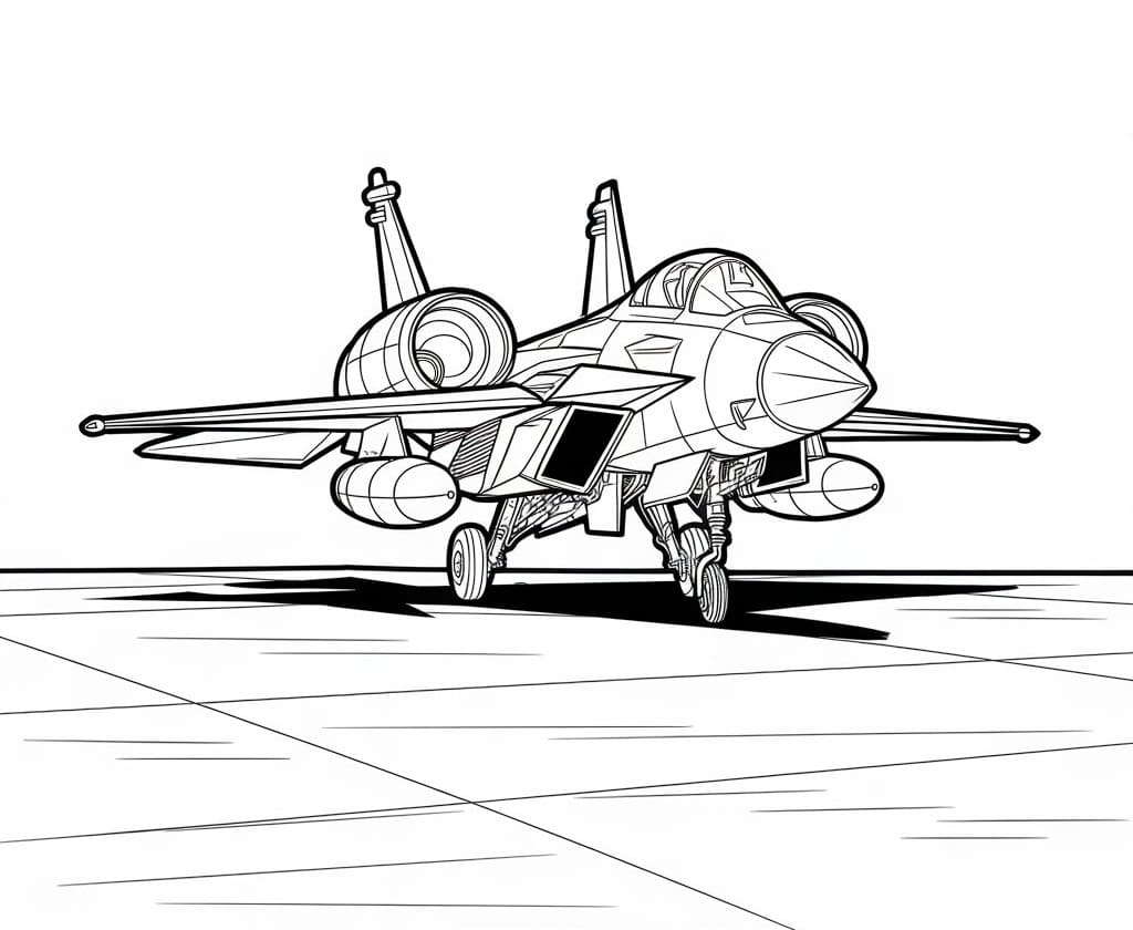 Zdarma Stíhačka pro děti omalovánka