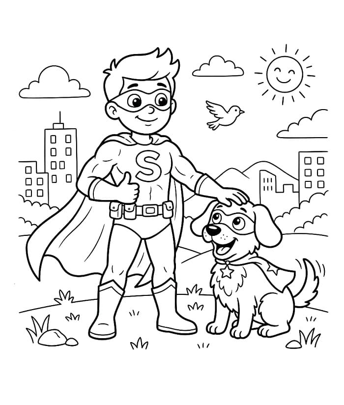 Omalovánka Zdarma Superhrdina pro děti