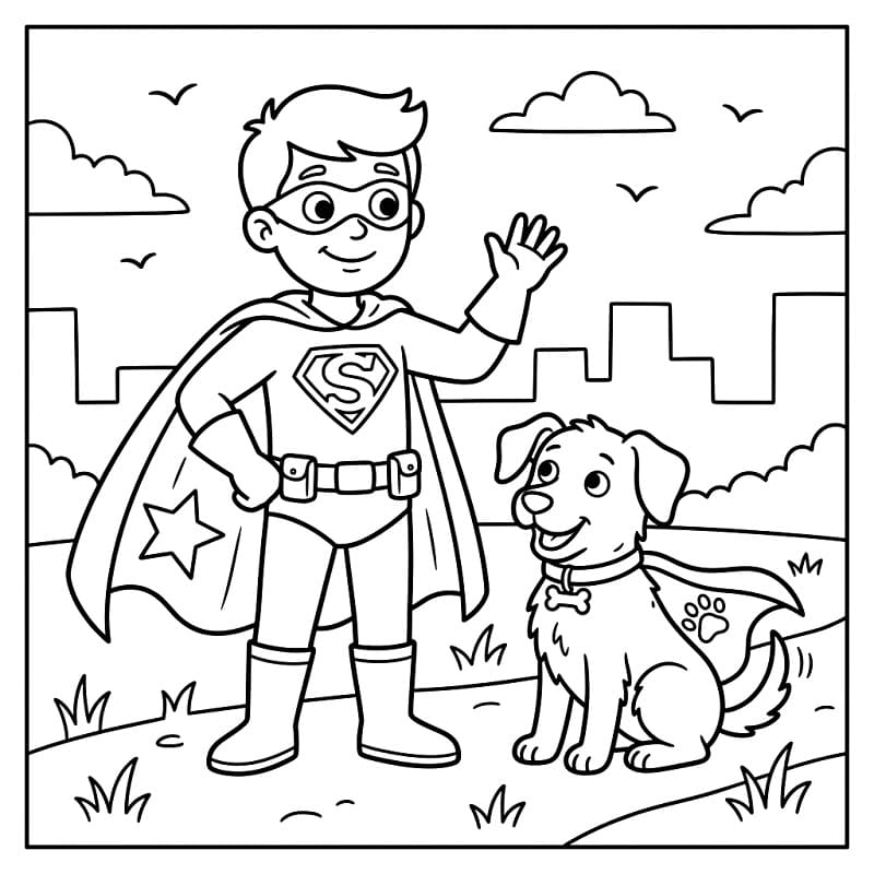 Zdarma obrázek Superhrdiny omalovánka