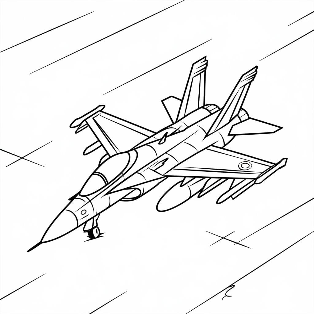 Zdarma obrázek bojového letounu omalovánka