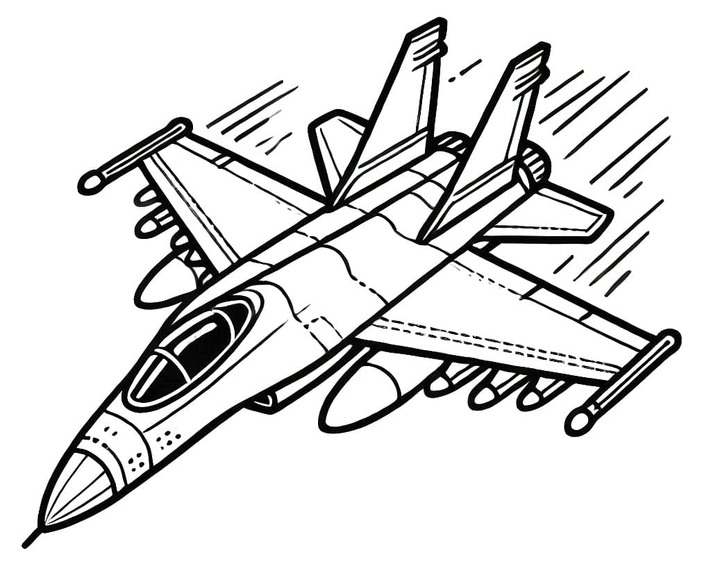 Zdarma tisknutelný Stíhačka omalovánka