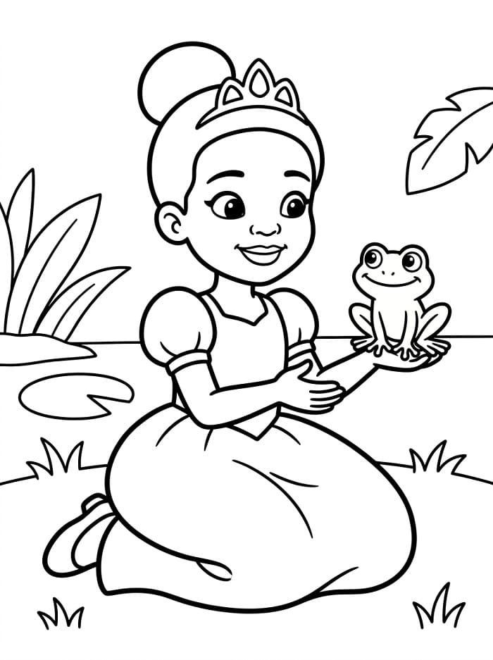 Animovaná Princezna a žabák omalovánka