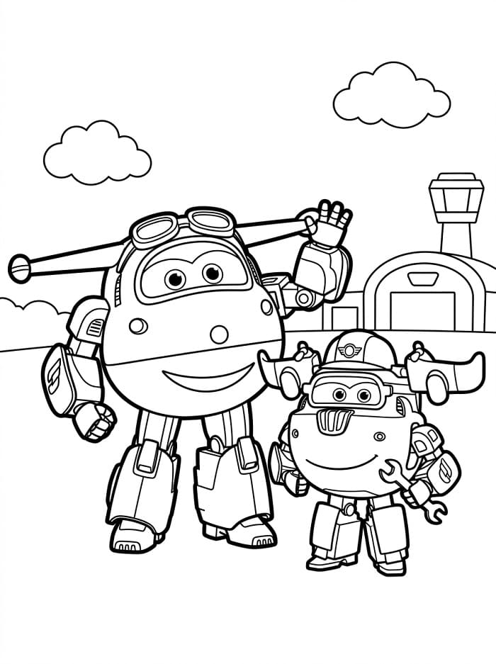 Animované Super Wings omalovánka