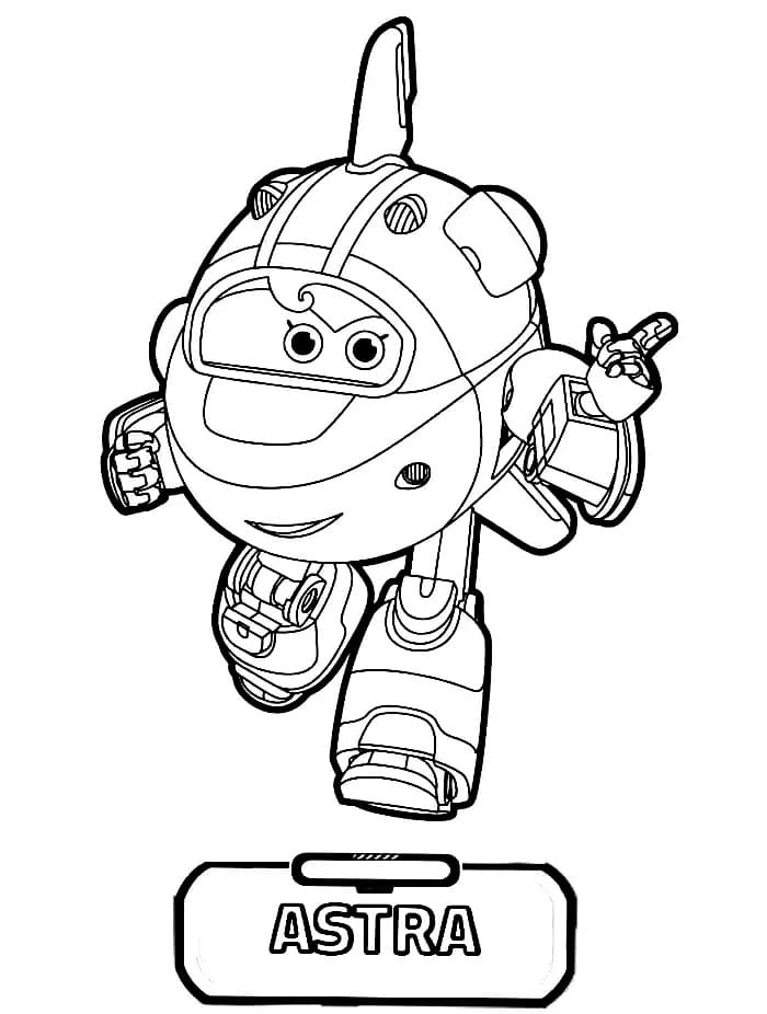 Astra v Super Wings omalovánka
