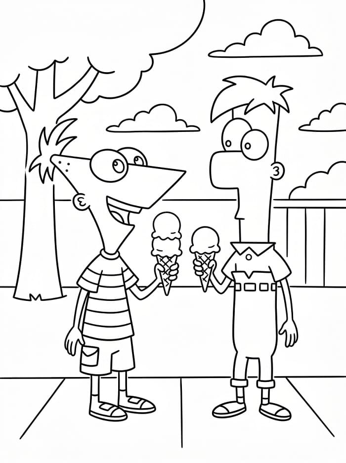 Báječný Phineas a Ferb omalovánka