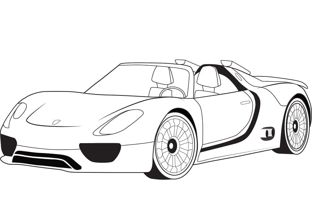 Bezplatné Porsche k vytisknutí omalovánka