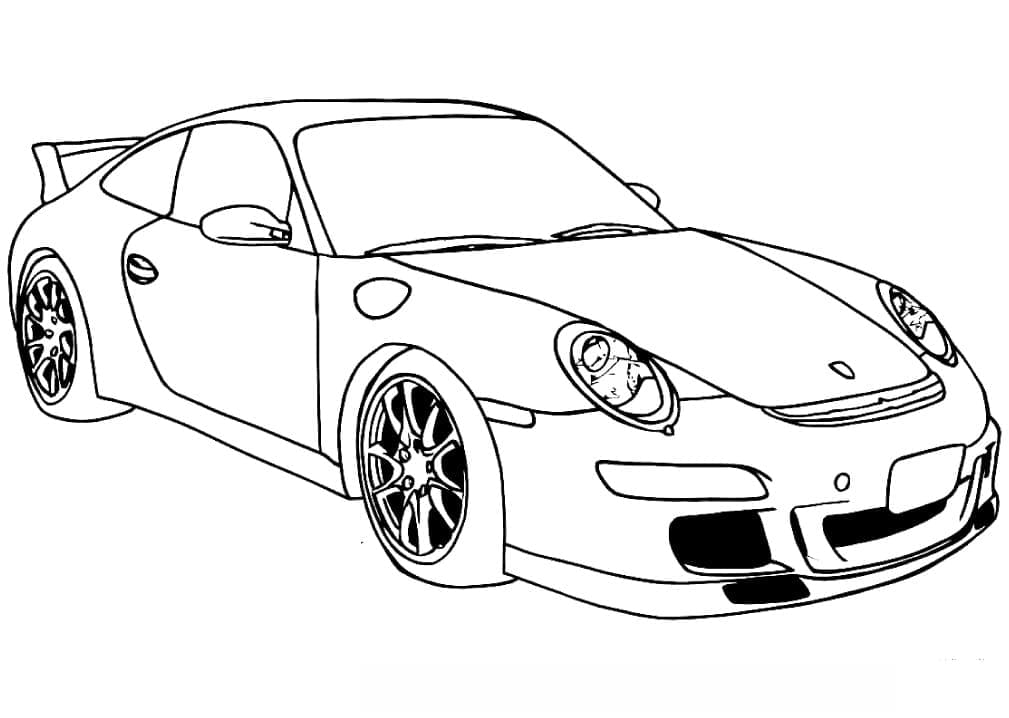 Bezplatné Porsche pro děti omalovánka