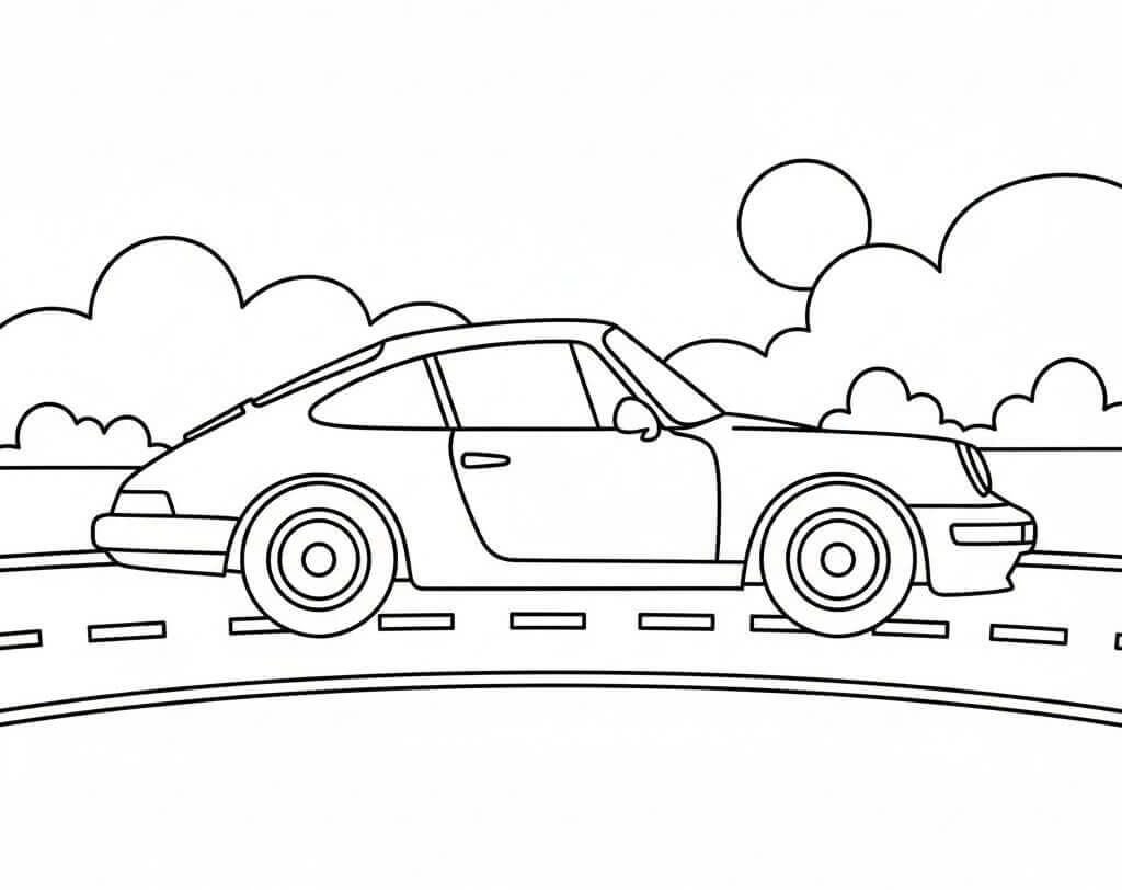 Bezplatné Porsche omalovánka