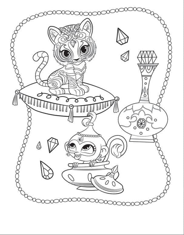 Bezplatné Shimmer a Shine k vytištění omalovánka