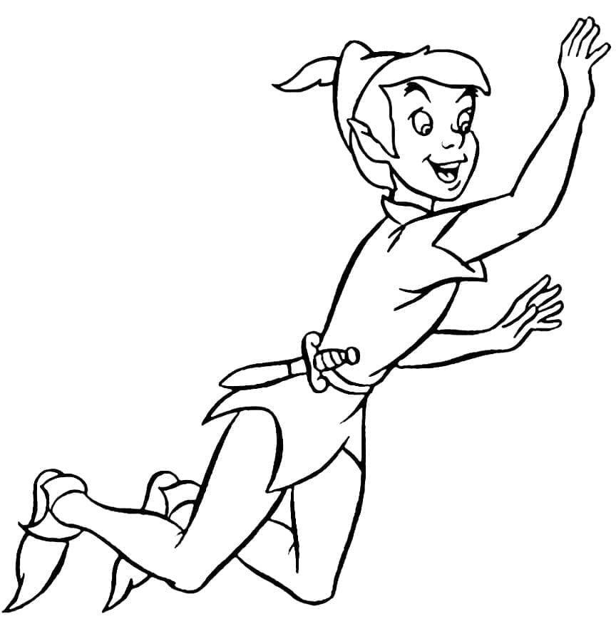 Bezplatný Peter Pan k tisku omalovánka