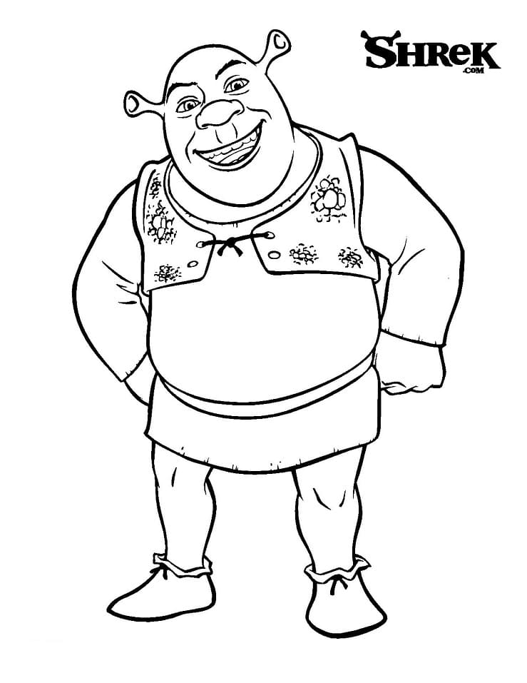 Bezplatný Shrek k vytištění omalovánka