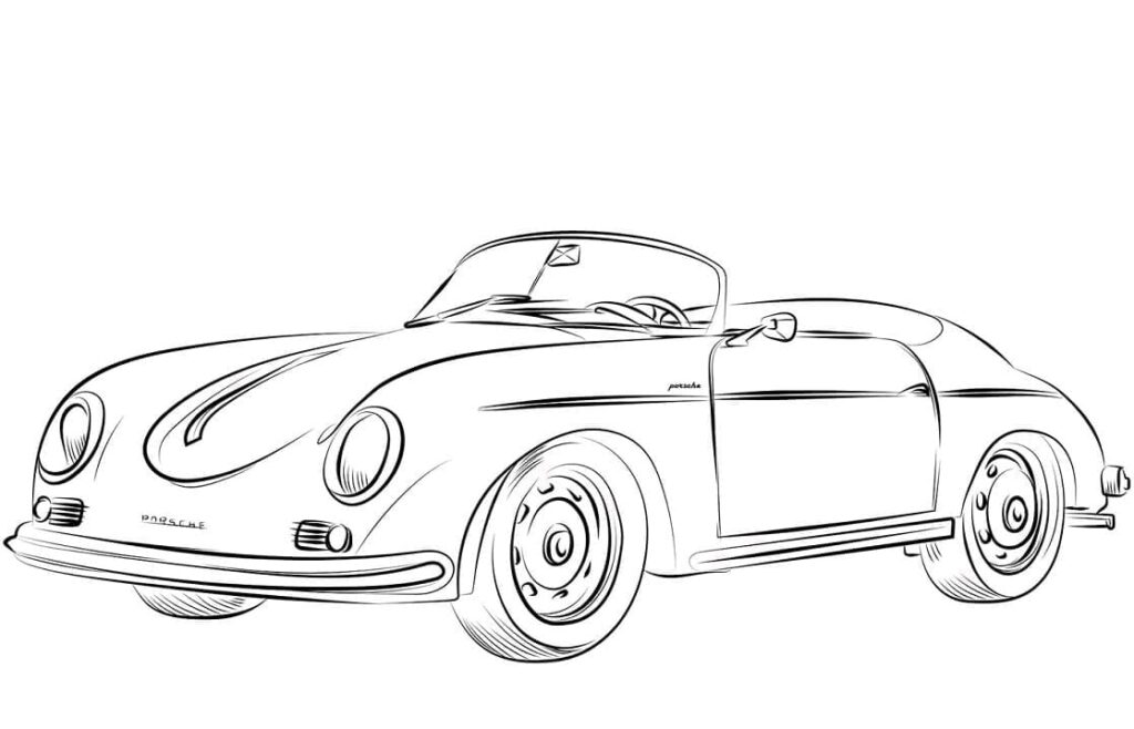 Omalovánka Bezplatný obrázek Porsche