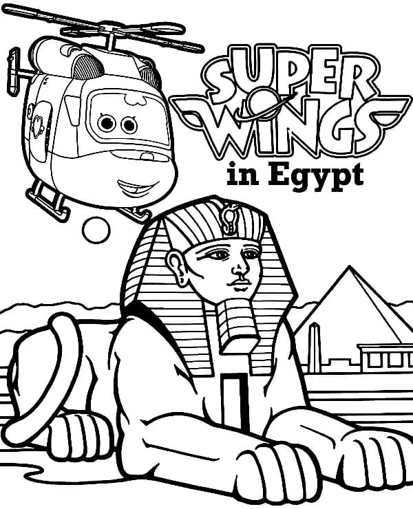 Dizzy ze Super Wings v Egyptě omalovánka