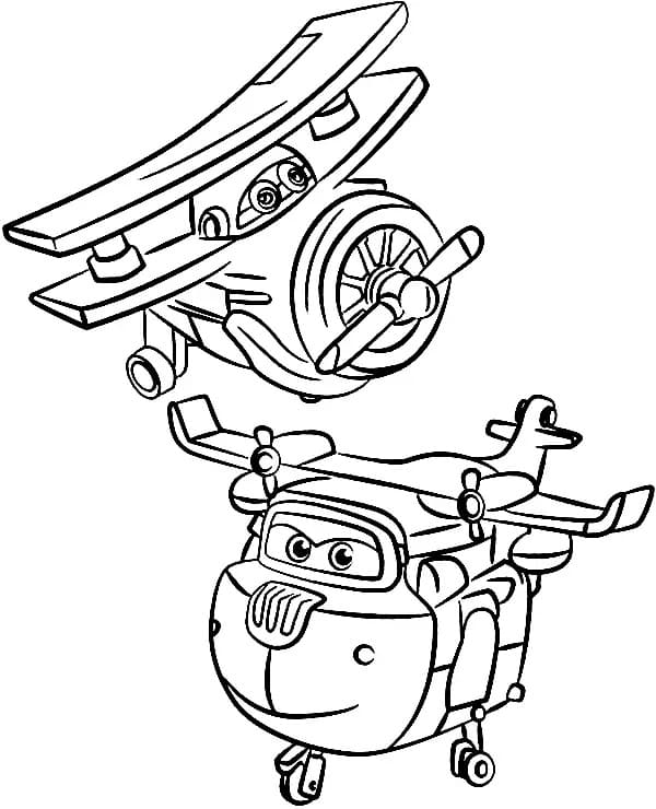 Grand Albert a Donnie ze Super Wings omalovánka