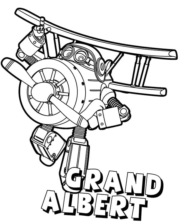 Grand Albert ze Super Wings omalovánka