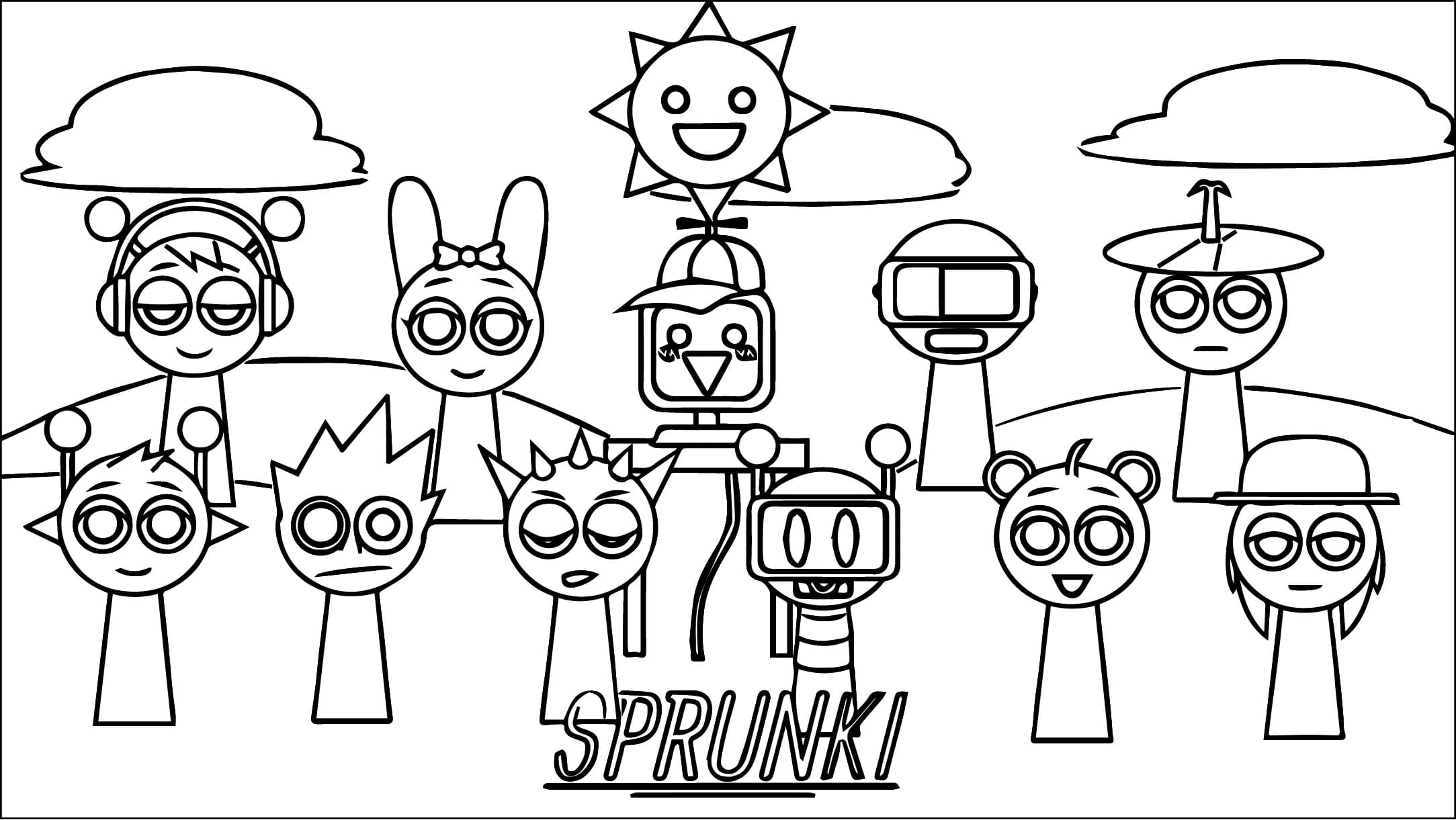 Incredibox Sprunki zdarma omalovánka